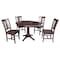 International Concepts Round 36 in Round Extension Dining Table with 4 San Remo Chairs, Rich Mocha, 36 in W, 48 in L, Wood K15-36RXT-27B-C10-4 - alternate 1